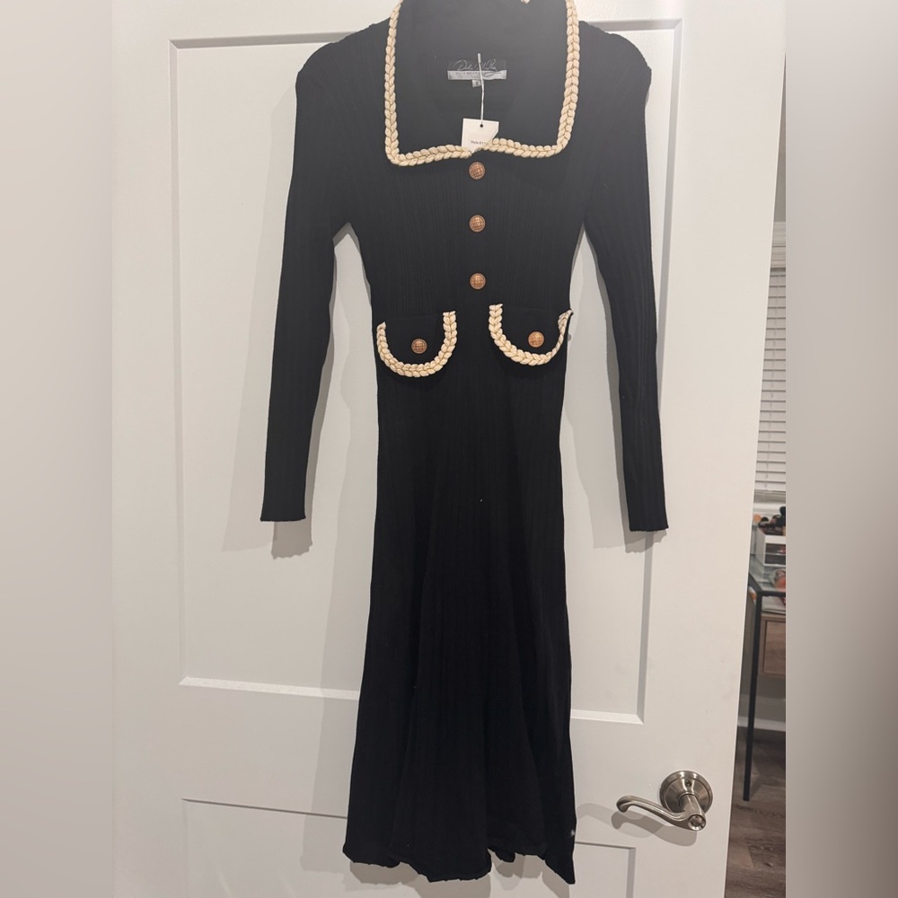 Black dress with rope detail
